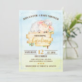 Lamb Baby Shower Invitation Kaart (Staand voorkant)