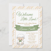 Lamb Baby shower Invitation Neutral Baby Lamb Kaart (Voorkant)