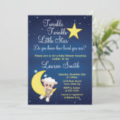 Lamb Baby shower Invitation Twinkle Little Star Kaart (Staand voorkant)