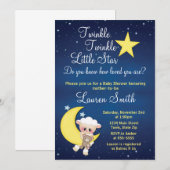 Lamb Baby shower Invitation Twinkle Little Star Kaart (Voorkant / Achterkant)