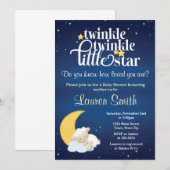 Lamb Baby shower Invitation Twinkle Little Star Kaart (Voorkant / Achterkant)