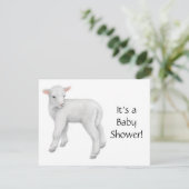 Lamb Baby shower Uitnodiging (Staand voorkant)