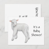 Lamb Baby shower Uitnodiging (Voorkant / Achterkant)