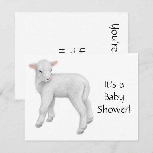 Lamb Baby shower Uitnodiging (Voorkant / Achterkant)