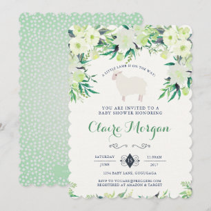 Lamb Baby shower Uitnodiging