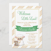 Lamb Baby shower Uitnodiging Neutrale Baby Lamb (Voorkant / Achterkant)