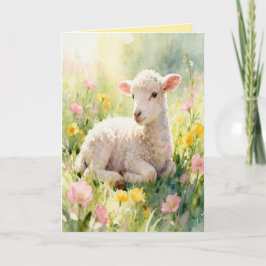 Lamb Bible Verse Customized Easter Card Feestdagen Kaart