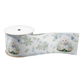 Lamb Blue Floral Baby shower Satijnen Lint (Spoel)