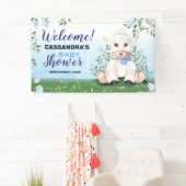 Lamb Blue Floral Baby shower Spandoek (Insitu)