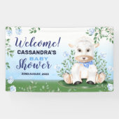 Lamb Blue Floral Baby shower Spandoek (Horizontaal)