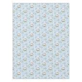 Lamb Blue Floral Baby shower Tafelkleed (Voorkant)