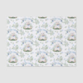 Lamb Blue Floral Baby shower Tissuepapier (Voorkant)