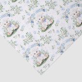 Lamb Blue Floral Baby shower Tissuepapier (Detail)