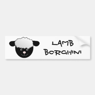 Lamb Borghini grappig Sheep Pun Bumpersticker