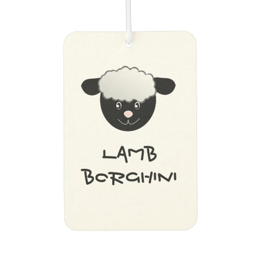 Lamb Borghini grappig Sheep Pun Luchtverfrisser (Voorkant)