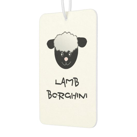 Lamb Borghini grappig Sheep Pun Luchtverfrisser (Links)