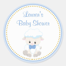 Lamb Boy Baby shower Favor Stickers