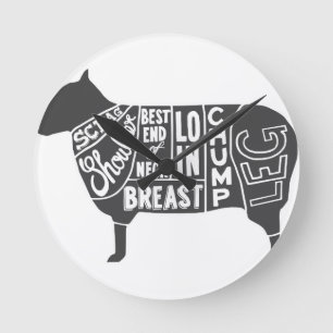 Lamb Butcher Chart Ronde Klok