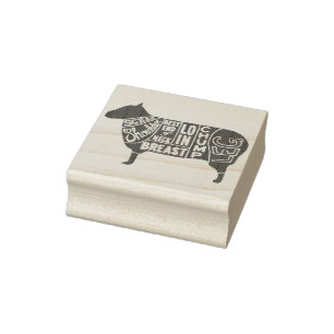 Lamb Butcher Grafiek Rubberstempel