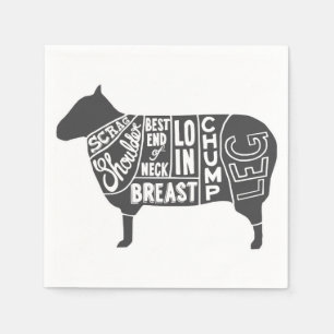 Lamb Butcher Grafiek Servet