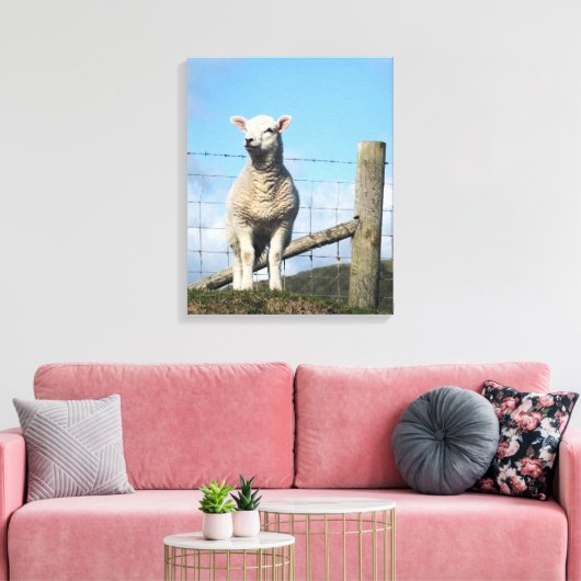 LAMB CUTE CANVAS AFDRUK (Insitu (Woonkamer))
