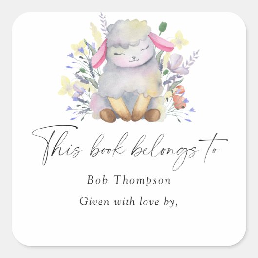 Lamb - dit boek behoort toe aan vierkante sticker (Voorkant)