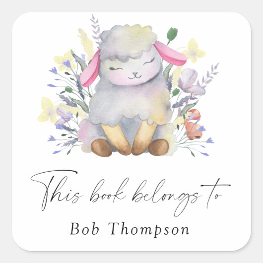 Lamb - dit boek behoort toe aan vierkante sticker (Voorkant)