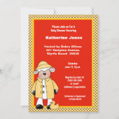 Lamb en Ducky Baby shower Invitation Kaart (Voorkant)