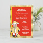 Lamb en Ducky Baby shower Invitation Kaart (Staand voorkant)