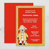 Lamb en Ducky Baby shower Invitation Kaart (Voorkant / Achterkant)