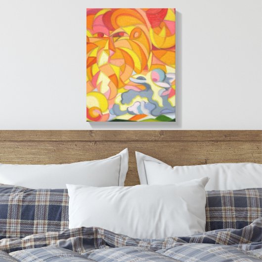 Lamb en Leeuw canvas Print. (Insitu (Slaapkamer))