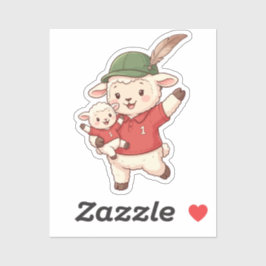 Lamb Family Fan with Alpine Hat Sticker