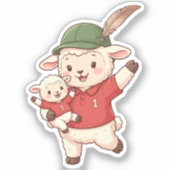 Lamb Family Fan with Alpine Hat Sticker (Voorkant)