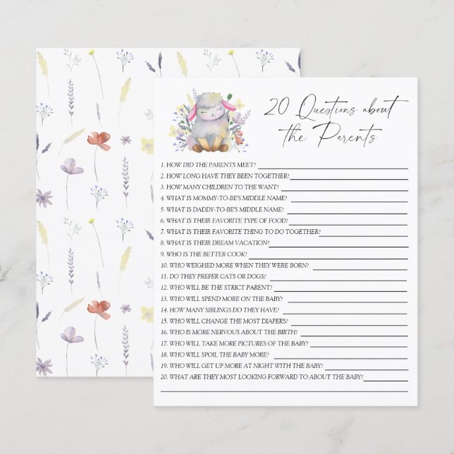 Lamb - Feestspel | 20 vragen over de Ouders (Voorkant / Achterkant)