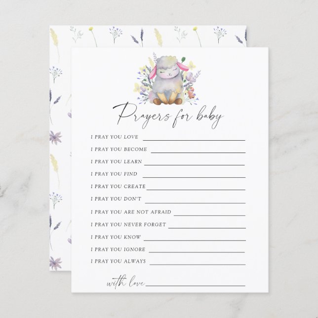 Lamb - Feestspel | Gebed voor baby spel (Voorkant / Achterkant)