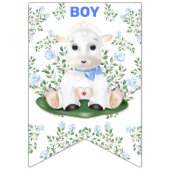 Lamb Floral Gender Reopenbaart Baby shower Vlaggetjes (Eerste vlag)