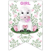 Lamb Floral Gender Reopenbaart Baby shower Vlaggetjes (Derde vlag)