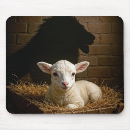 Lamb In a Manger With Lion Shadow Muismat
