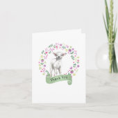 Lamb in Doodle Flower Wreatcute Hartelijk dank Bedankkaart (Voorkant)