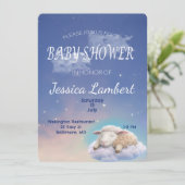 Lamb In The Clouds Baby shower Invitation Kaart (Staand voorkant)