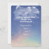 Lamb In The Clouds Baby shower Invitation Kaart (Achterkant)