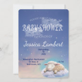 Lamb In The Clouds Baby shower Invitation Kaart (Voorkant)