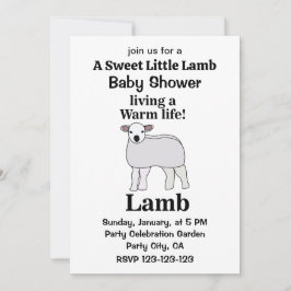 Lamb Living A Warm Life Funny Lamb Baby shower Kaart