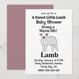 Lamb Living A Warm Life Funny Lamb Baby shower Kaart