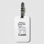 Lamb Living Een Warm Leven Grappig Lam Bagagelabel (Voorkant (verticaal))