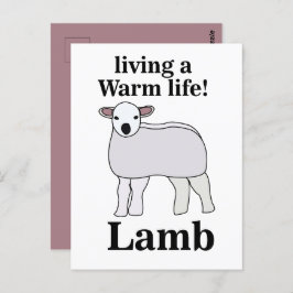 Lamb Living Een Warm Leven Grappig Lam Briefkaart