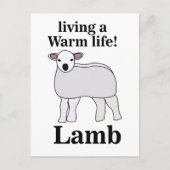 Lamb Living Een Warm Leven Grappig Lam Briefkaart (Voorkant)