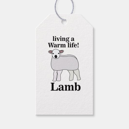 Lamb Living Een Warm Leven Grappig Lam Cadeaulabel (Voorkant)
