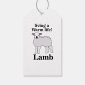 Lamb Living Een Warm Leven Grappig Lam Cadeaulabel (Achterkant)