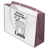 Lamb Living Een Warm Leven Grappig Lam Groot Cadeauzakje (Achterkant Gekanteld)